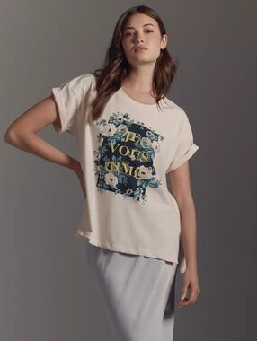 Anthropologie Floral French Oversized Shirt